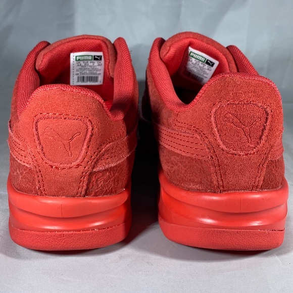 New Puma California Red Embossed Floral Sneakers - Picture 4 of 7